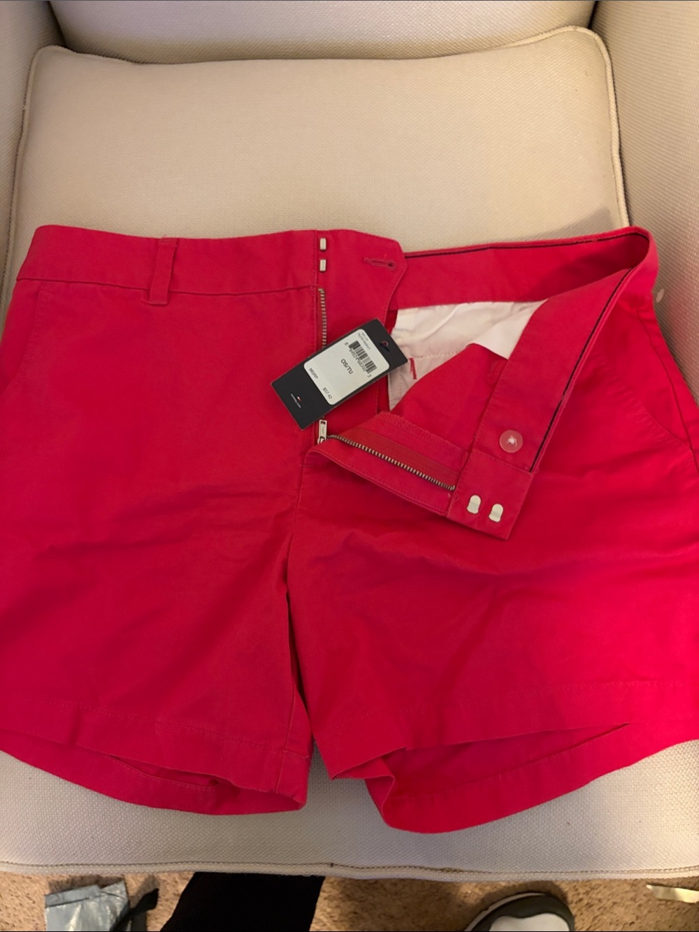 Tommy Hilfiger Hot Pink High-Waist Cotton Shorts